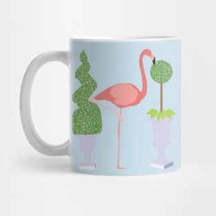 Pink Flamingo and Topiary Garden Mug